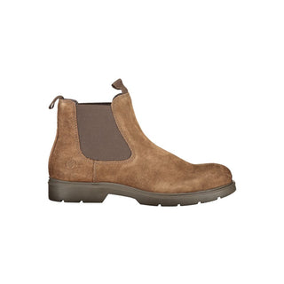 Botín marrón de cuero para hombre