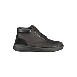 Zapatilla para hombre de cuero negro
