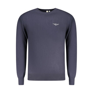 Blauer Baumwollpullover für Herren
