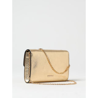 Bolso de hombro de cuero dorado