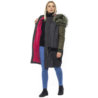 Gray Leather Women Bomber Jacket