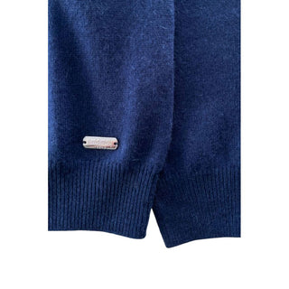 Blauer Kaschmir Herren Pullover