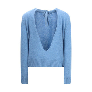 Blauer Kaschmirpullover