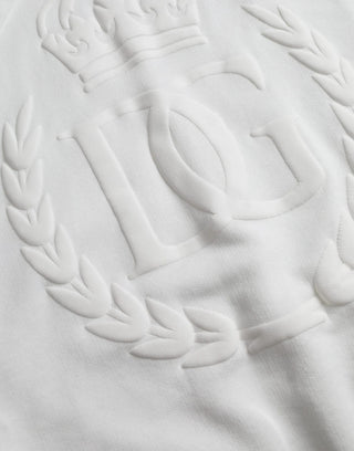 Weißes Kapuzenpullover-Sweatshirt aus Baumwolle für Herren