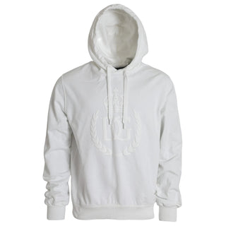 Weißes Kapuzenpullover-Sweatshirt aus Baumwolle für Herren