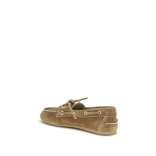 Mocasines slip-on Bos Taurus de cuero de becerro beige