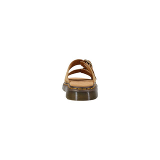 Beige Leather Flat Sandals