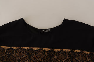 Mehrfarbiger Langarm-Rundhals-Pullover