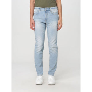 Jeans ajustados de mezclilla azul