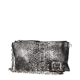 Graue Lederhandtasche