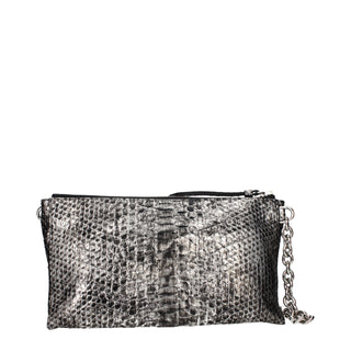 Graue Lederhandtasche
