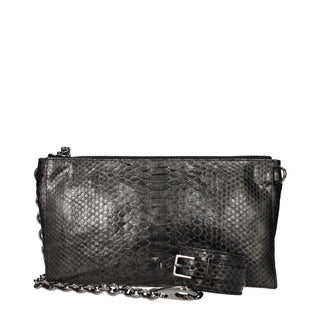 Graue Handtasche aus Leder