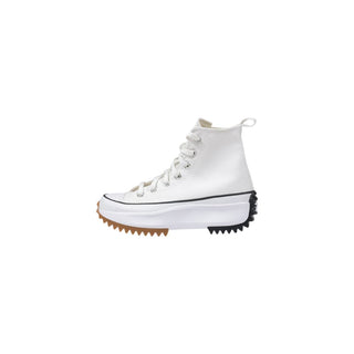 Weiße Stoff High Top-Sneaker