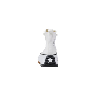 Weiße Stoff High Top-Sneaker