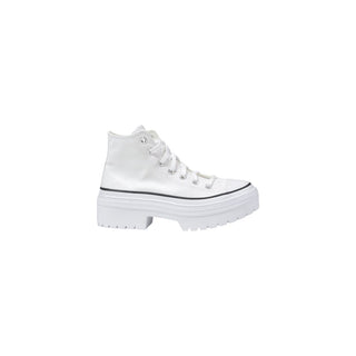 White Fabric Chunky Sneakers