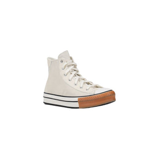 Cremehohe Leder-Sneaker