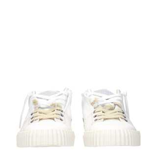 Weiße Low-Top-Sneaker aus Leder
