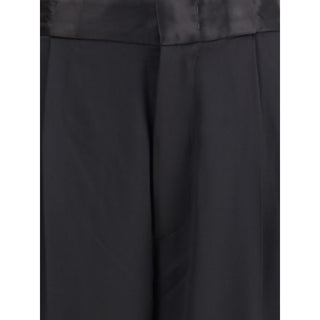 Pantalones casuales de seda negra