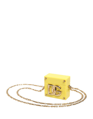 Gelbes DG Logo Plakette Cover Goldkette AirPods Hülle