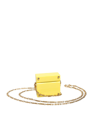 Gelbes DG Logo Plakette Cover Goldkette AirPods Hülle