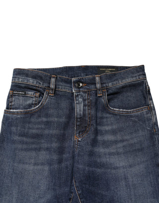 Blaue Stretch-Skinny-Herrenjeans aus Baumwolle