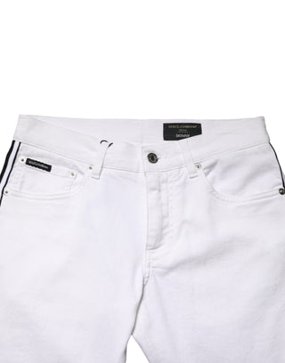 Weiße Stretch-Skinny-Jeans aus Baumwolle für Herren