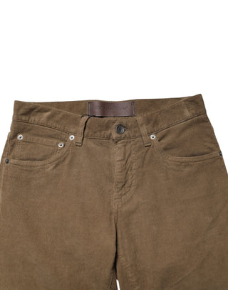 Braune Stretch-Skinny-Jeans für Herren aus Baumwolle
