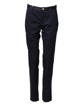 Dunkelblaue Baumwoll-Skinny-Herrenhose