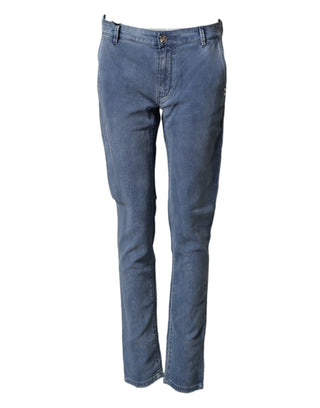 Blaue Baumwoll-Stretch-Herren-Chinohose