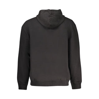 Schwarzer Baumwoll-Herren-Kapuzenpullover