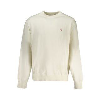 Weißer Baumwollpullover für Herren