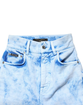 Hellblaue High-Waist Skinny Jeans aus Denim