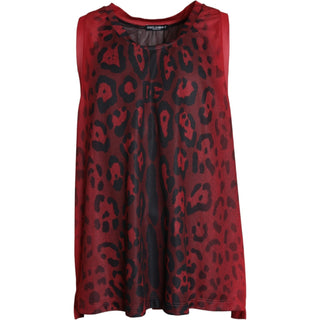 Rotes Leopardenmuster ärmelloses Herren Tank-Top
