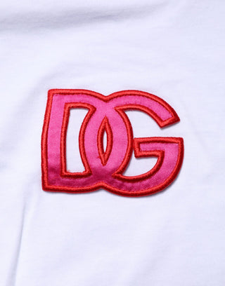 White DG Logo Crew Neck Short Sleeves T-shirt