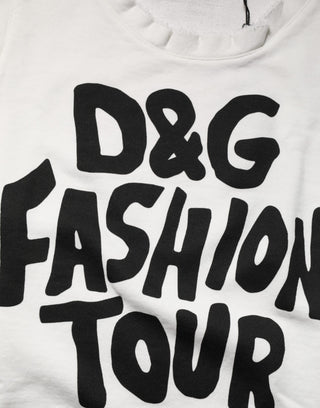 White Graphic CrewNeck Sleeveless Tank T-shirt