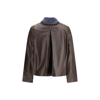 Braune Lederjacke