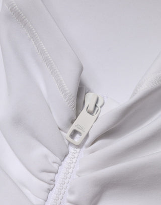 White Viscose Pencil Cut High Waist Mini Skirt
