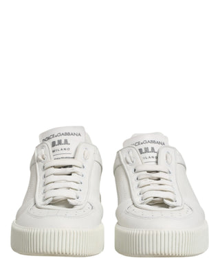 White MIAMI Calf Low Top Men Sneakers  Shoes