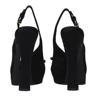 Black Satin High Heel Pumps