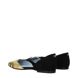 Black Leather Flat Sandals