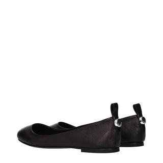 Black Leather Ballet Flats