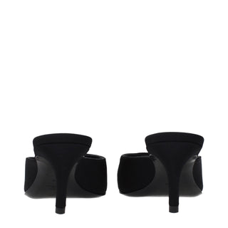 Sandalias planas de tela negra
