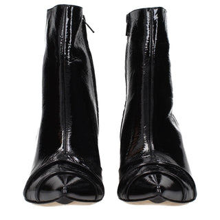 Schwarze Leder-Stiefeletten