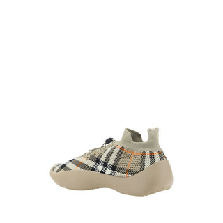 Brown Polyester Athletic Sneakers