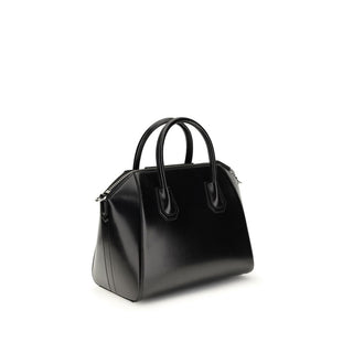 Bolso de mano de cuero de becerro negro Bos Taurus