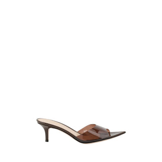 Sandalias de tacón stiletto marrón de poliuretano