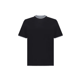 Schwarzes Baumwoll-T-Shirt