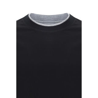 Schwarzes Baumwoll-T-Shirt