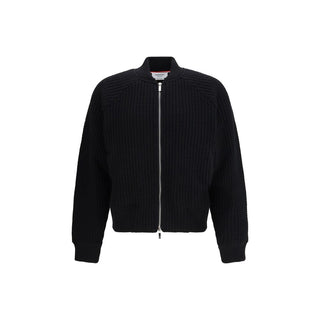 Schwarze Woll-Oves-Aries-Bomberjacke