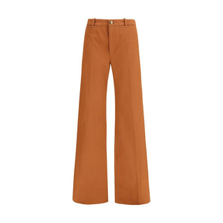 Braune ausgestellte Baumwollhose